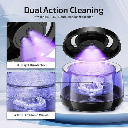 White Ultrasonic Cleaner with UV Light for Dentures, Aligners & Jewelry