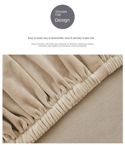 2 Pcs Brown Elegant Polyester Sofa Cover - Full Protection Against Cat Scratches & Wear - Mekamart Australia