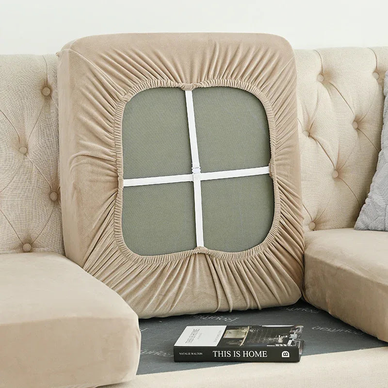 2 Pcs Grey Elegant Polyester Sofa Cover - Full Protection Against Cat Scratches & Wear