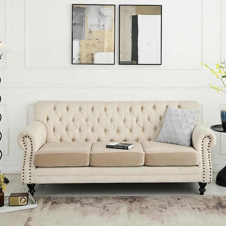 2 Pcs Grey Elegant Polyester Sofa Cover - Full Protection Against Cat Scratches & Wear