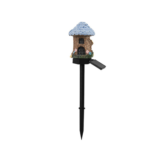 Style 4 Brown And Blue Solar Resin Garden Stake Light - Outdoor Landscape Light for Yard and Patio Decor