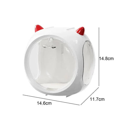 Yellow And Blue Horn Acrylic Blind Box Display Case - Transparent Dustproof Storage for Figures and Collectibles(The model is a shooting prop and is not included)