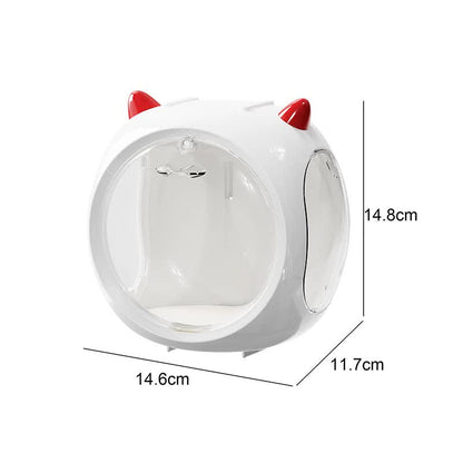 Blue And Purple Horn Acrylic Blind Box Display Case - Transparent Dustproof Storage for Figures and Collectibles(The model is a shooting prop and is not included)