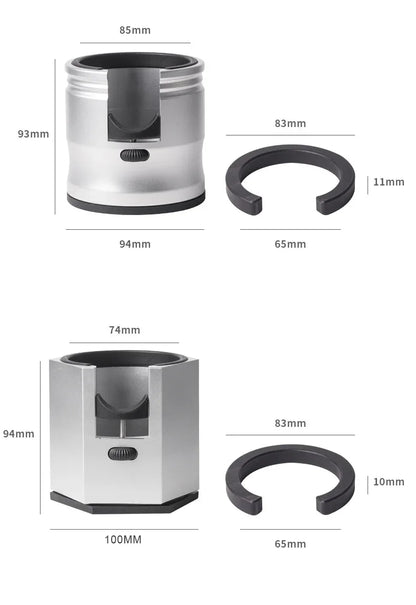 Dark Grey Diamond Professional Aluminum Espresso Tamping Station - Adjustable Portafilter Holder Stand