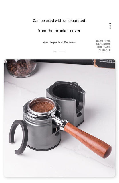 Dark Grey Diamond Professional Aluminum Espresso Tamping Station - Adjustable Portafilter Holder Stand