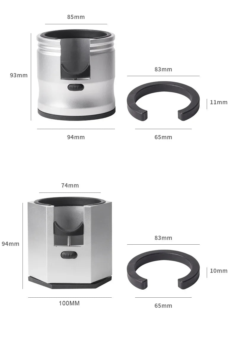 Silver Diamond Professional Aluminum Espresso Tamping Station - Adjustable Portafilter Holder Stand - Mekamart Australia