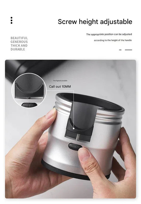 Silver Diamond Professional Aluminum Espresso Tamping Station - Adjustable Portafilter Holder Stand - Mekamart Australia