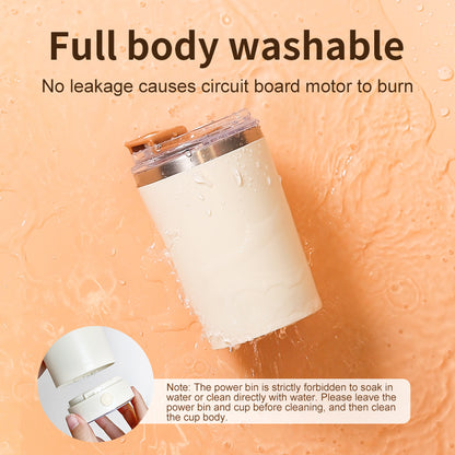 Dark Blue 316 Stainless Steel Rechargeable Electric Self-Stirring Mug - 420ml Automatic Mixing Cup with Magnetic Rotor