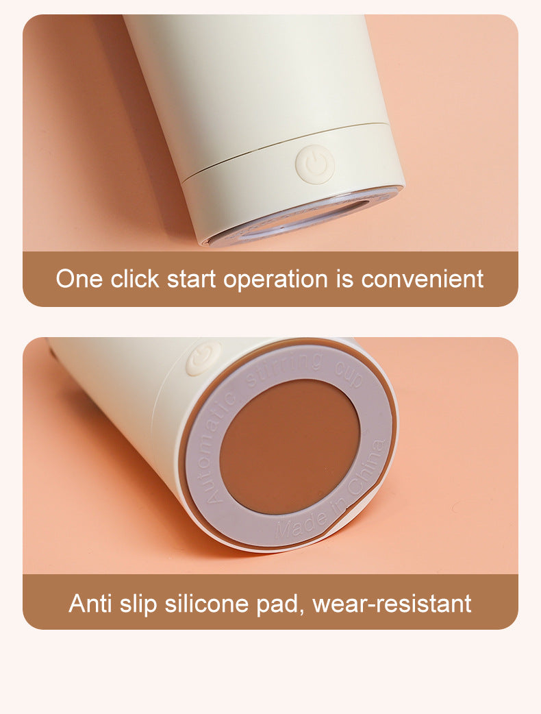 Dark Blue 316 Stainless Steel Rechargeable Electric Self-Stirring Mug - 420ml Automatic Mixing Cup with Magnetic Rotor