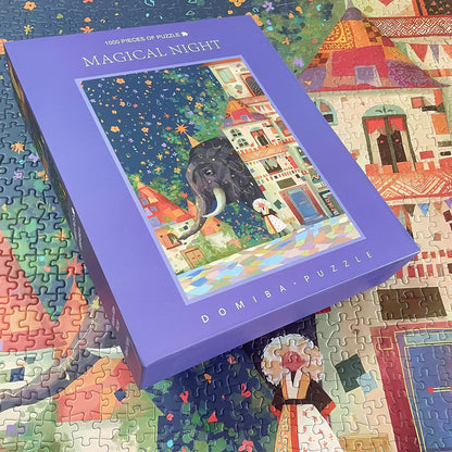 Magical Night 1000-Piece Fine Art Jigsaw Puzzle - Premium Blue Cardboard Puzzle for Adults