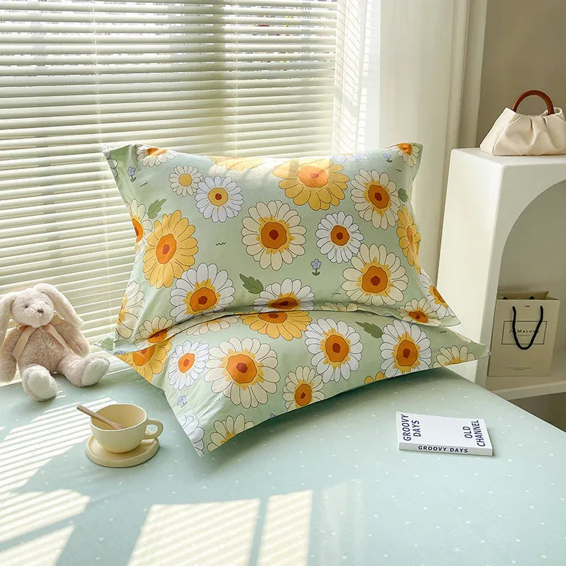 light And Elegant Fragrance 100% Cotton Pillowcase Set (Pack of 2) - Breathable Standard Size 48x74cm Pure Cotton Pillow Covers - Mekamart Australia