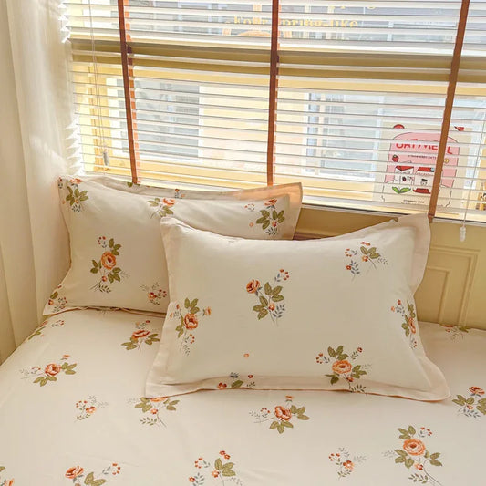 Anna's Garden 100% Cotton Pillowcase Set (Pack of 2) - Breathable Standard Size 48x74cm Pure Cotton Pillow Covers - Mekamart Australia