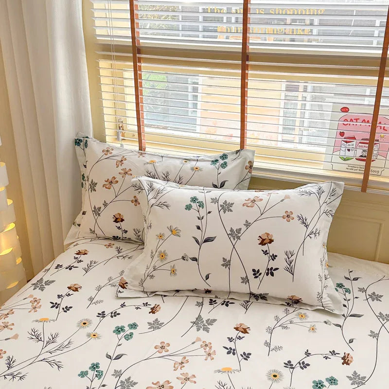 Cymbidium 100% Cotton Pillowcase Set (Pack of 2) - Breathable Standard Size 48x74cm Pure Cotton Pillow Covers - Mekamart Australia