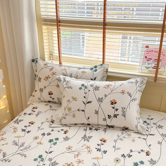 Cymbidium 100% Cotton Pillowcase Set (Pack of 2) - Breathable Standard Size 48x74cm Pure Cotton Pillow Covers - Mekamart Australia