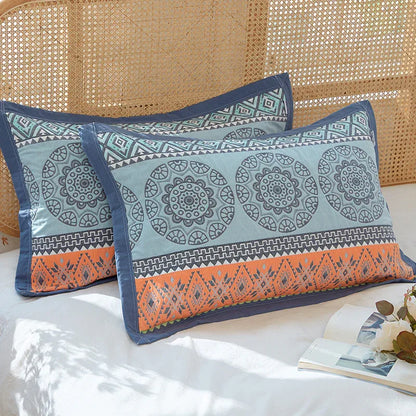 Orange Blue Premium 6-Layer Cotton Gauze Pillowcase Pair - Ultra Soft & Breathable (56x80cm) - Mekamart Australia