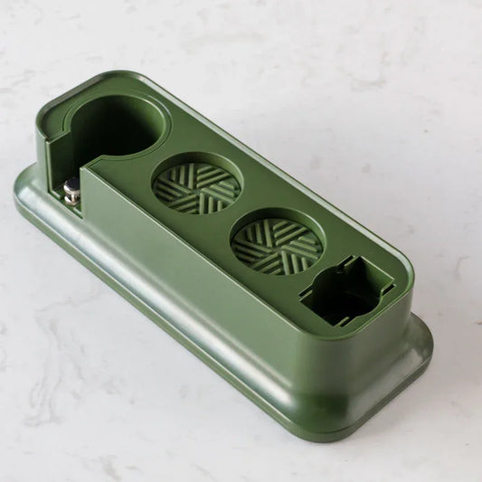 Green Espresso Coffee Tamping Station - Barista Tool Organizer for 51/53/58mm Portafilter, Tamper & Distributor - Mekamart Australia