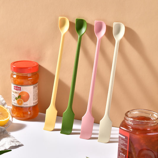12-Piece Double-Ended Silicone Spatula & Jar Scraper Set - 4 Colors (Yellow, Green, Pink, White)