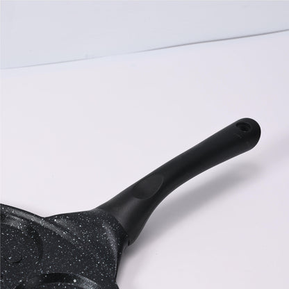 Black Flat 7-hole Versatile Non-Stick Frying Pan (27cm) - Induction Ready Skillet for Everyday Cooking