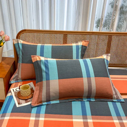 Comfortable cotton pillowcase, double-sided warm design, breathable and skin-friendly - Orange and Grey - Mekamart Australia