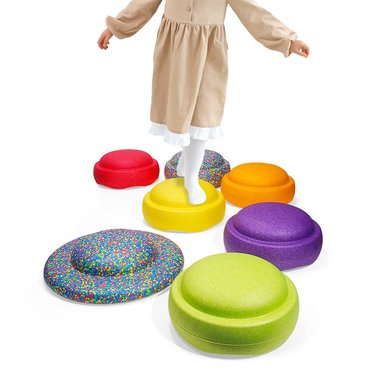 Rainbow Balance Stepping Stone - Sensory Training Toy for Kids, Red circle Step