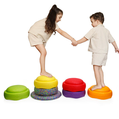 Rainbow Balance Stepping Stone - Sensory Training Toy for Kids, Green circle Step