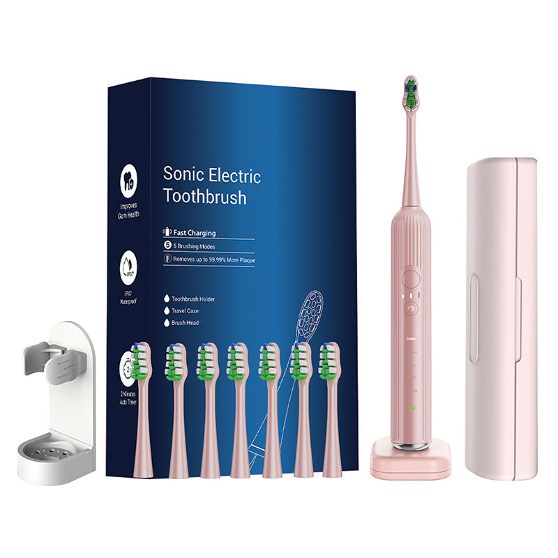 Advanced Electric Toothbrush with 5 Modes and 8 Brush Heads(Pink)