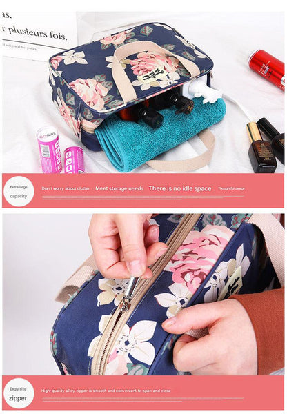 Versatile Portable Handled Bag - Durable Waterproof Fabric, Ideal for Toiletries, Lunch & Travel(Blue elephant)