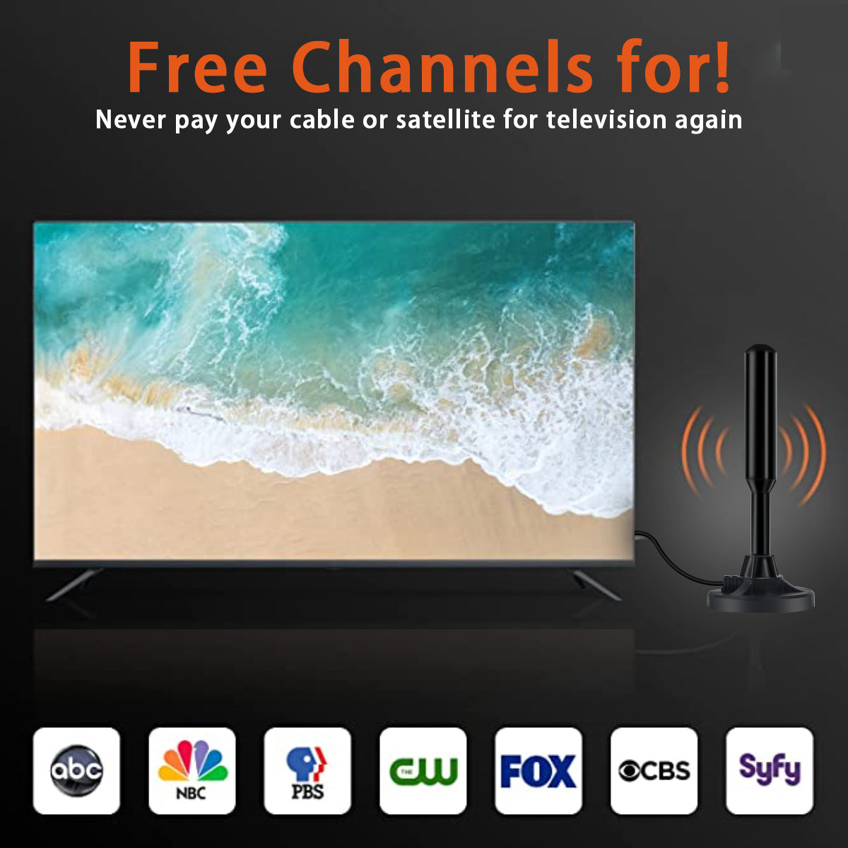 HD 4K Digital TV Antenna - 22dB High Gain, Long Range Reception with 5m Cable & IEC Connector