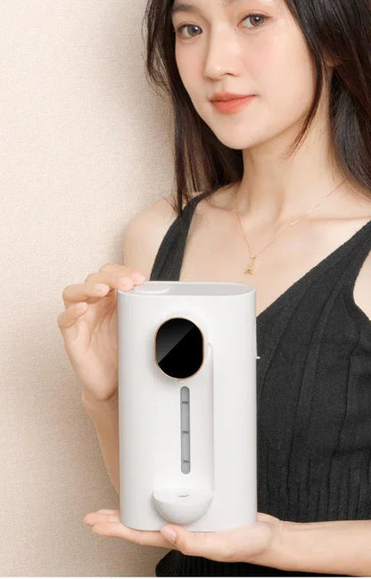 Smart Automatic Mouthwash Dispenser - Wall-Mounted, 3 Adjustable Levels, LED Display & Magnetic Cups(Black) - Mekamart Australia