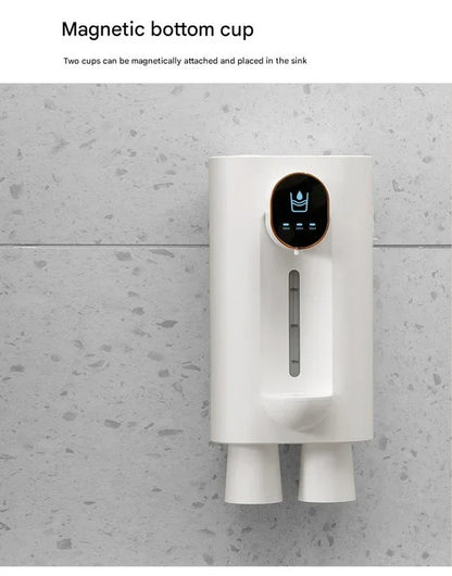 Smart Automatic Mouthwash Dispenser - Wall-Mounted, 3 Adjustable Levels, LED Display & Magnetic Cups(Black) - Mekamart Australia