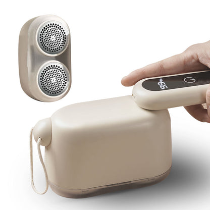 Compact Electric Lint Remover with LED Display & Dual Head - USB Rechargeable(Purple)