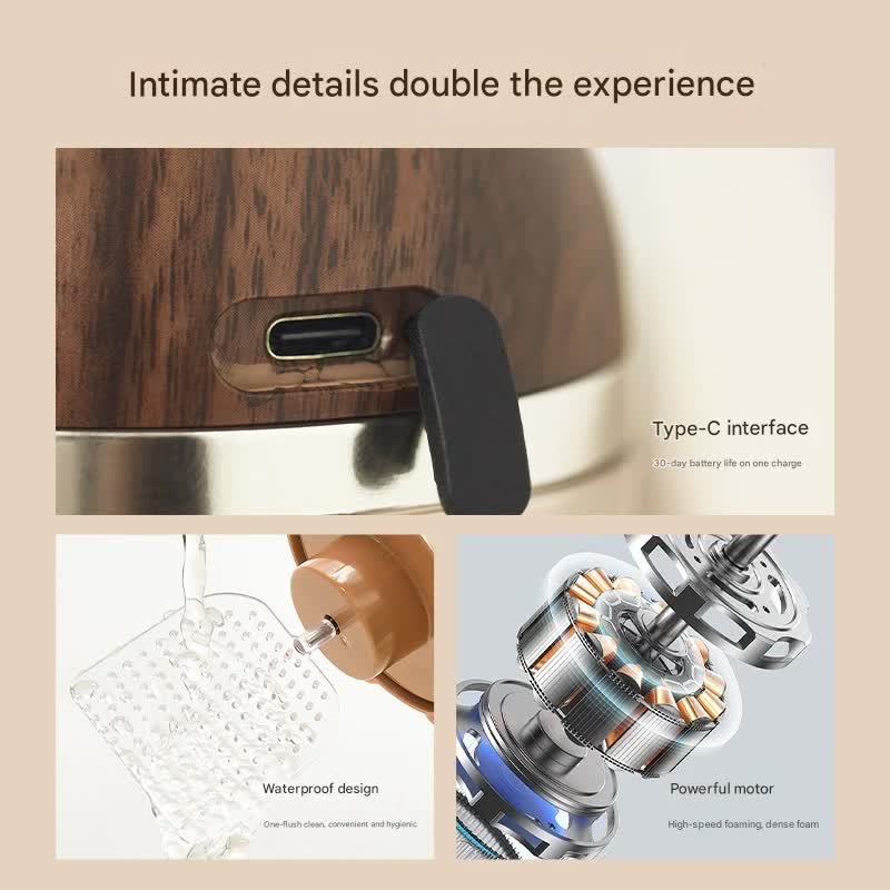 Electric Foaming Cleanser Maker - Rechargeable, Dense Foam for Deep Cleansing(Elegant Black)