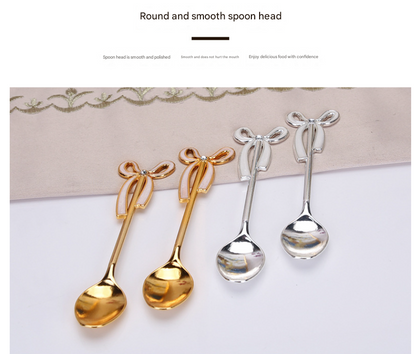 Elegant Swan Base Spoon Holder Set with 6 Coffee/Dessert Spoons(Silver spoon)