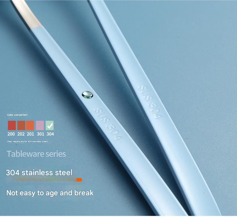 2 - pcs Light blue Reusable Travel Utensil Set with Case - 304 Stainless Steel Spoon, Fork & Chopsticks