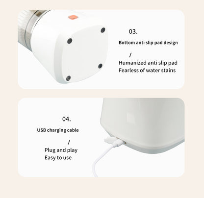 White Electric Citrus Juicer Press - Portable, Large Caliber, One-Click Operation(7.4v1600mAh battery)