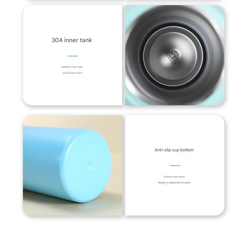 Blue Portable Travel Thermos Bottle - Leakproof Stainless Steel Flask with Carry Handle (25oz - 750ml)