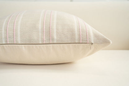 Textured Vertical Striped Pillowcases - Scandinavian Home Decor Accents (Pink Stripes Pair - 45x45cm)