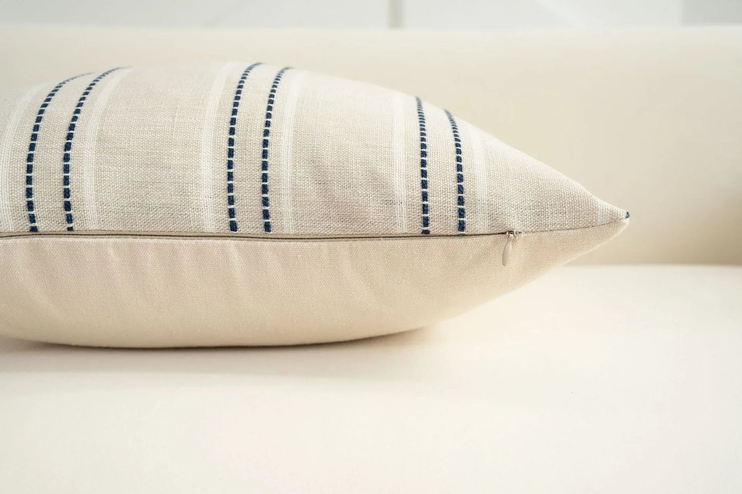 Textured Vertical Striped Pillowcases - Scandinavian Home Decor Accents (Blue Stripes Pair - 45x45cm) - Mekamart Australia