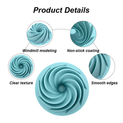 Green Non-Stick Silicone Cyclone Cake Pan Set (10 Molds) - Perfect for Desserts