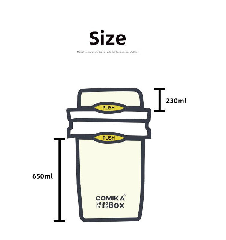 Purple Portable salad cup with ingredient compartment and fork and spoon - enjoy breakfast on the go