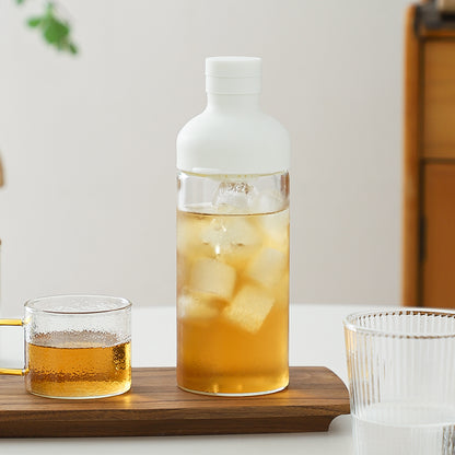 Style Cold Brew Bottle - 450ml Glass, Leak-Resistant Silicone Top White Silicone Lid