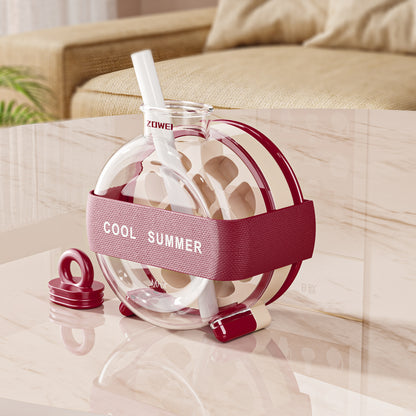 Red Portable Press-Release Ice Cube Maker Bottle - Makes 12 Cubes, Doubles as Bottle