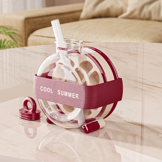 Red Portable Press-Release Ice Cube Maker Bottle - Makes 12 Cubes, Doubles as Bottle