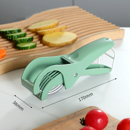 2 pcs Green 5-Blade Fruit & Vegetable Slicer for Crinkle Cuts - Kitchen Gadget