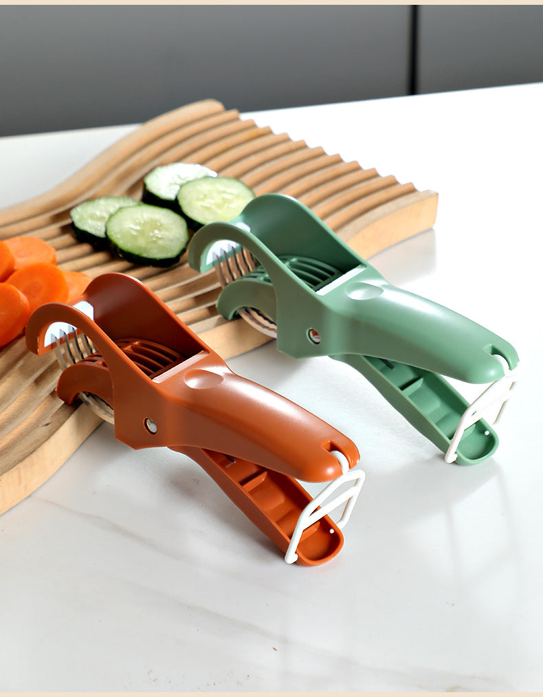 2 pcs (Orange+Green) 5-Blade Fruit & Vegetable Slicer for Crinkle Cuts - Kitchen Gadget