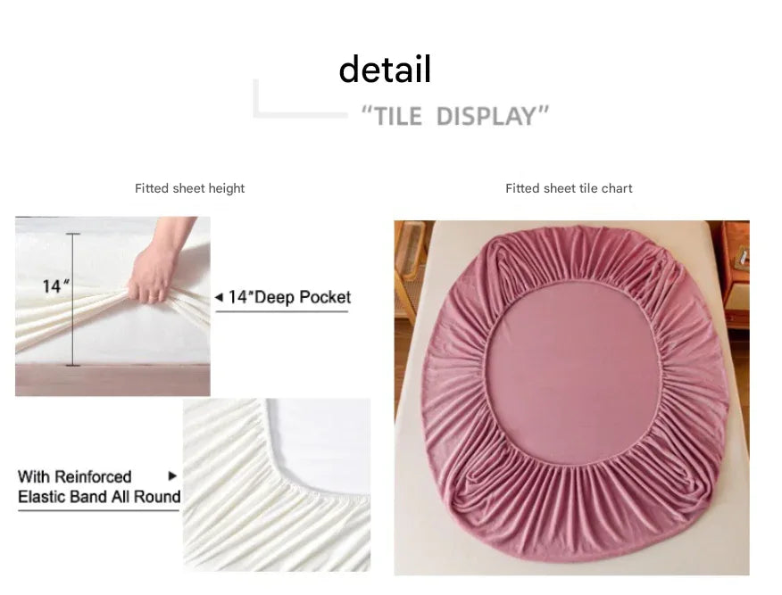 White Plush Crystal Velvet Fitted Sheet - Ultra Soft, Warm & Thick for Winter (198x203+36cm) - Mekamart Australia