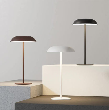 Black Minimalist Rechargeable LED Touch Table Lamp - 3-Color Stepless Dimming Metal Desk Light