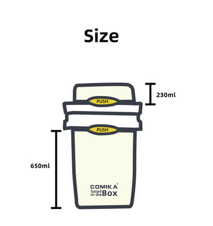 White Portable Salad & Breakfast Cup On-the-Go - Dual Compartment Container with Spork