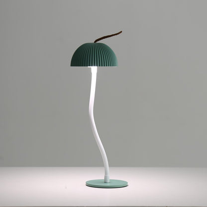 Green Three-dimensional stripes Sleek Minimalist LED Mushroom Table Lamp - Rechargeable 3-Color Touch Control, Bar & Ambient Light