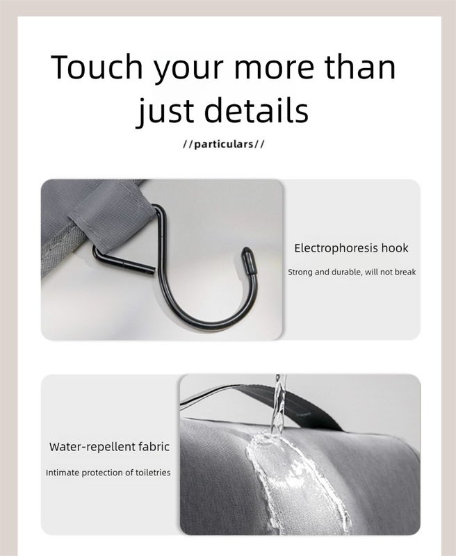 Black Eco-Friendly RPET Hanging Toiletry Bag - Large Capacity Waterproof Travel Makeup Organizer